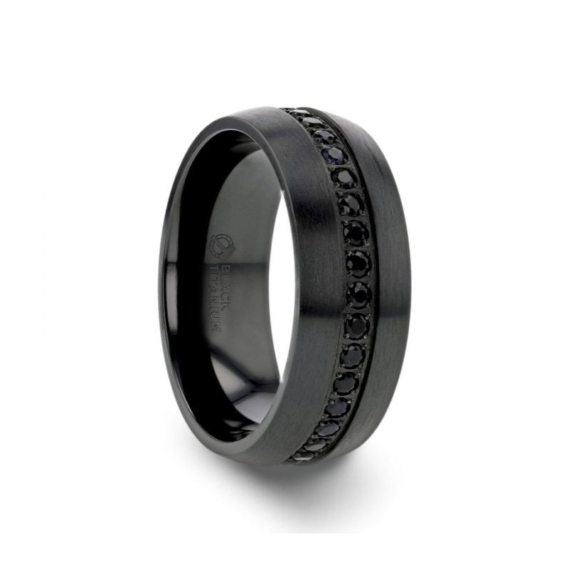 Thorsten TALON Black Titanium Ring with Black Sapphires - 6mm or 8mm Thorsten TALON Black Titanium Ring with Black Sapphires - 6mm or 8mm