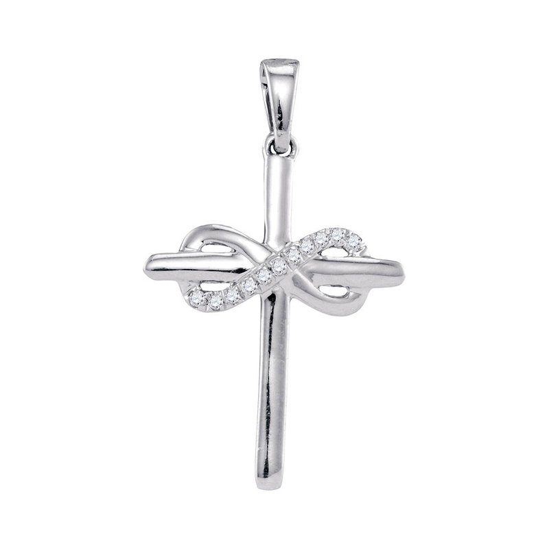 10kt Yellow Gold outlet Womens Round Diamond Cross Pendant 1/20 Cttw