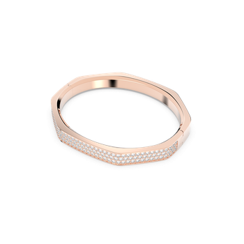 Swarovski Dextera bangle, Octagon shape, White, Rose gold Swarovski Dextera bangle, Octagon shape, White, Rose gold