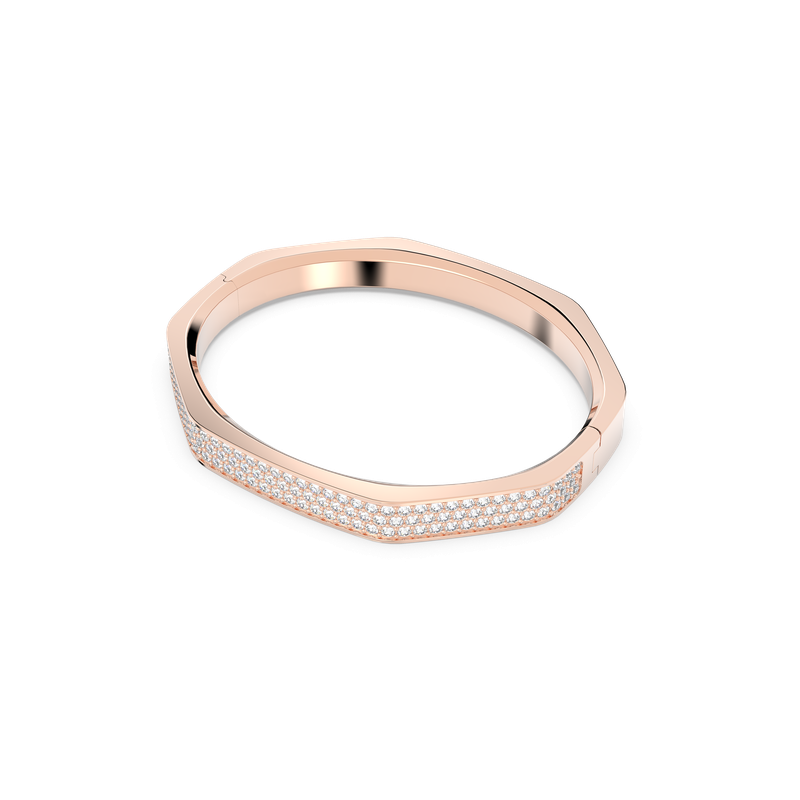 Swarovski Dextera bangle, Octagon shape, White, Rose gold
