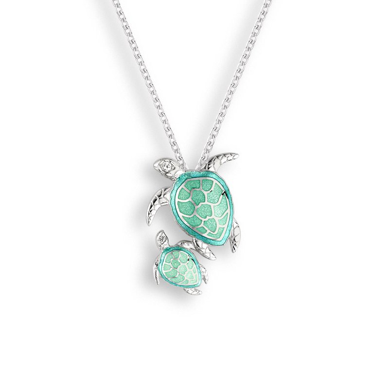 Green turtle necklace discount