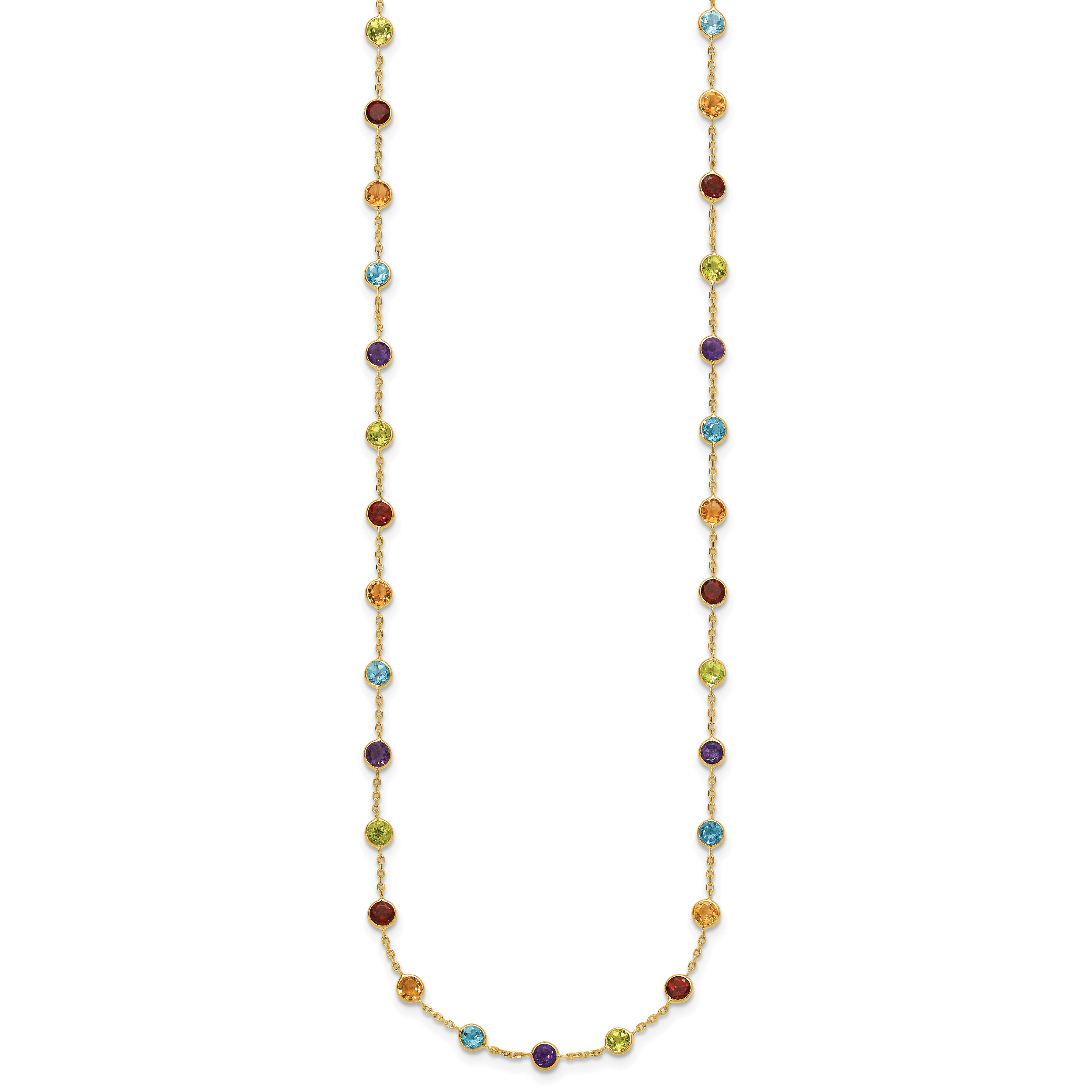 Italian Collection 14K Polished Multi-color Gemstone 20 inch