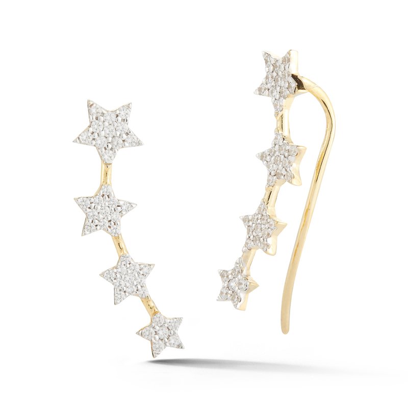 Star climber earrings gold discount