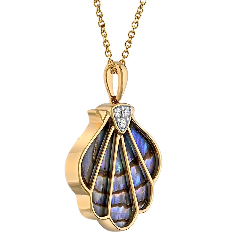 Shefi Diamonds Oceanity™ 14K Yellow Gold Pendant Shell