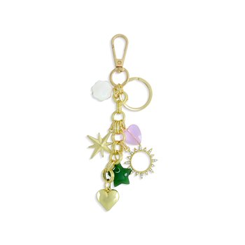 Aventurine and Glass Charms Keychain Z124-LN4495