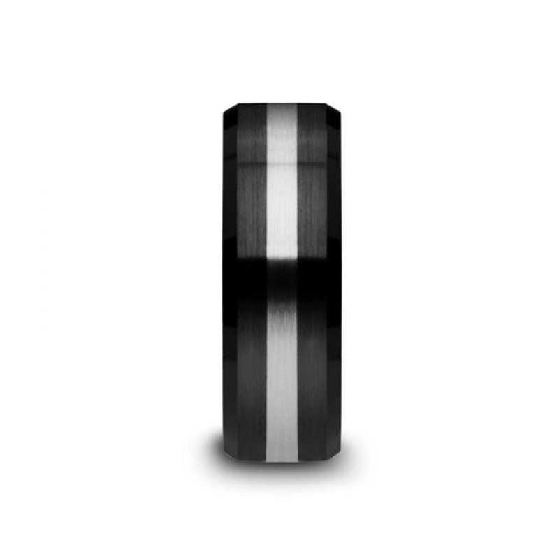 Thorsten Rings PHOENIX Brushed Black Ceramic Ring with Thorsten Rings PHOENIX Brushed Black Ceramic Ring with