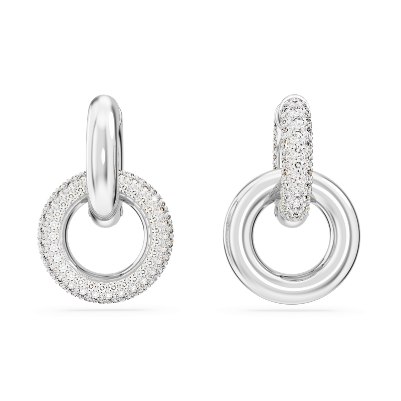 ピアス SWAROVSKI Dextera rhodium hoop earrings 5671807 Swarovski Dextera hoop earrings, Asymmetrical design