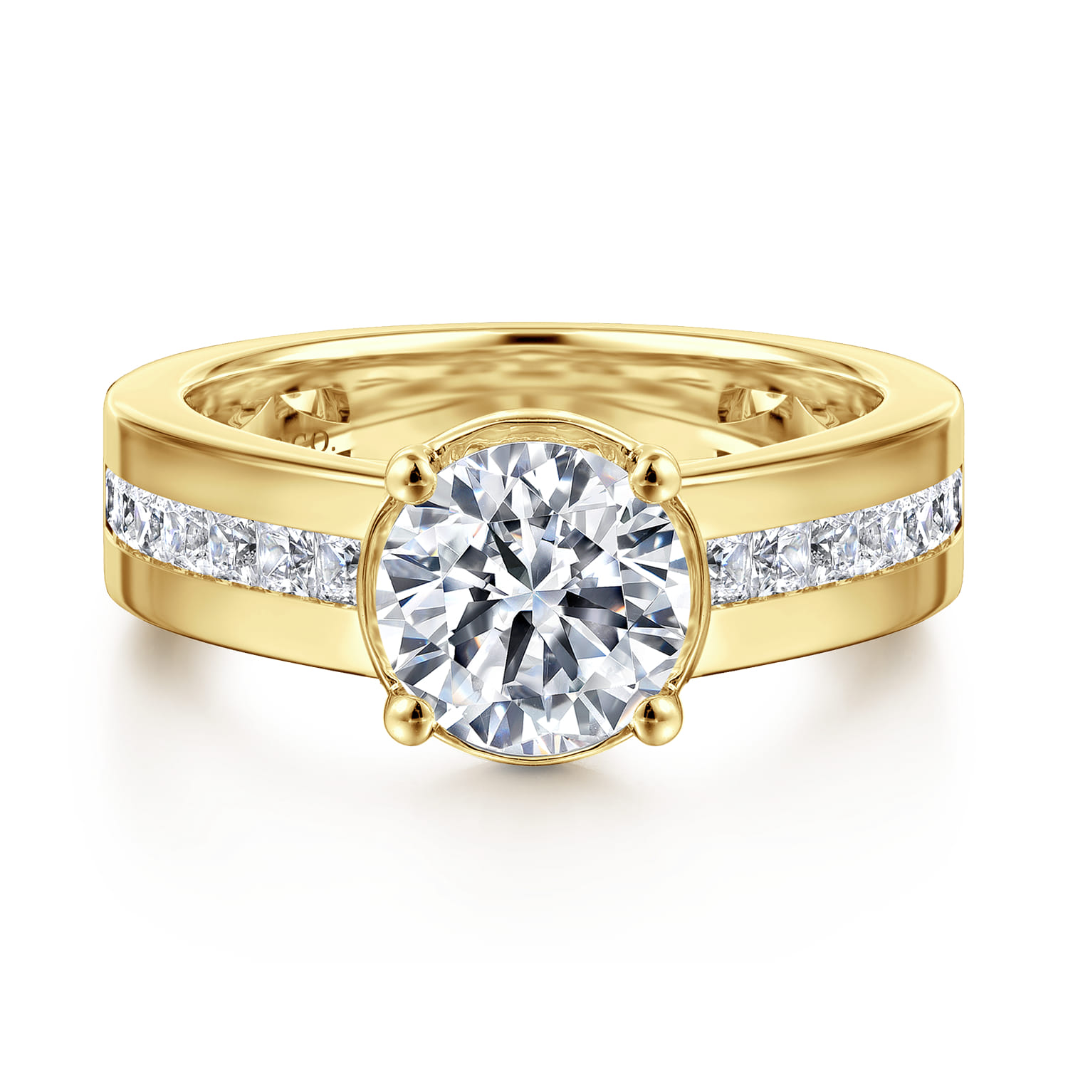 gold diamond dress rings Gabriel Bridal 14K Yellow Wide Band Round Engagement Ring ER16328R6Y44JJ vintage engagement rings 1920s