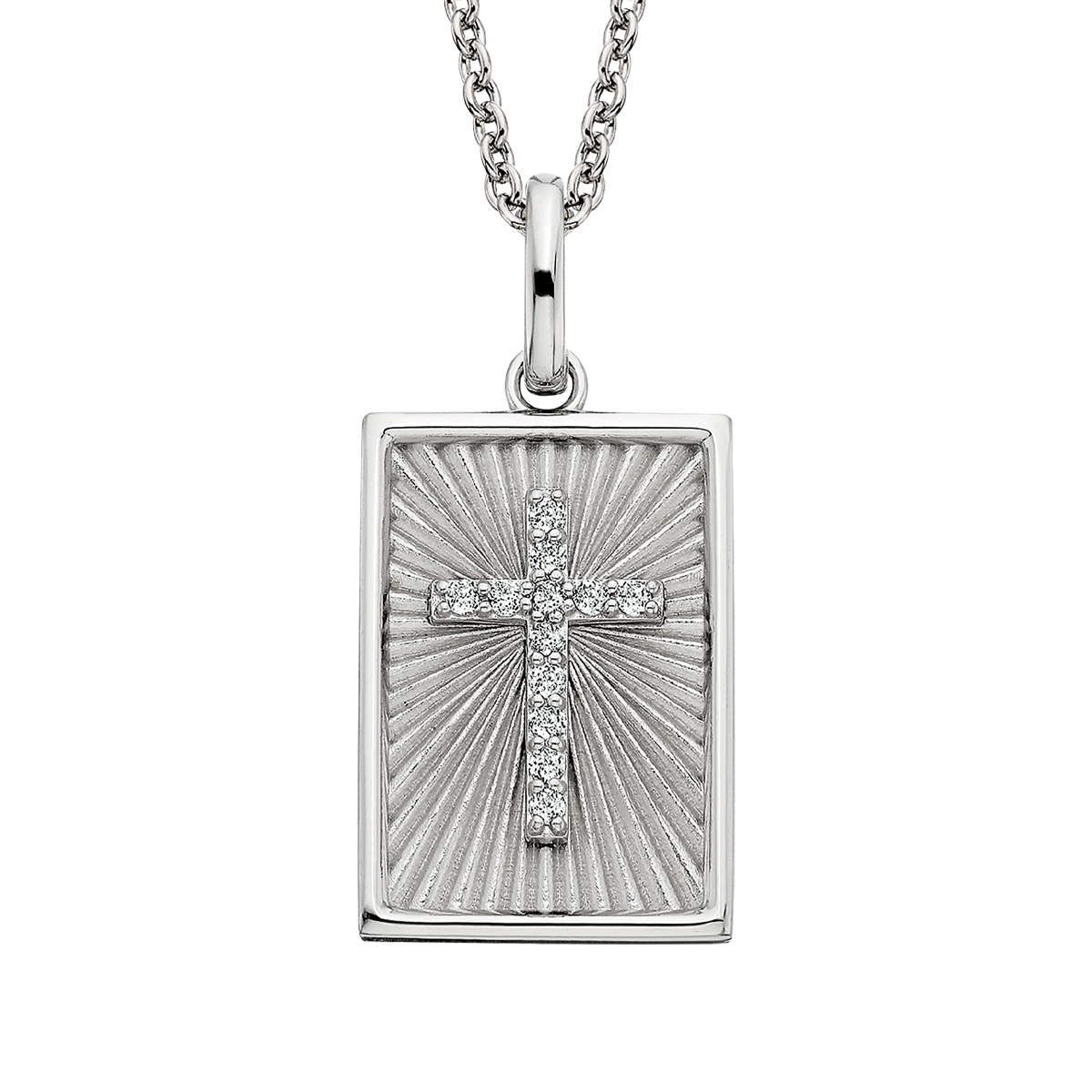 J*N様 クロスデザイン　ペンダントトップ　Sterling Topaz Framed Cross Pendant ASPSSG1101WT - Berco Jewelry