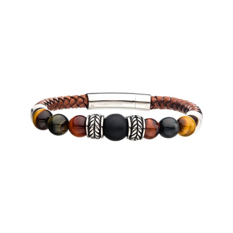 INOX Jewelry Brown Genuine Full Grain Cowhide Leather with