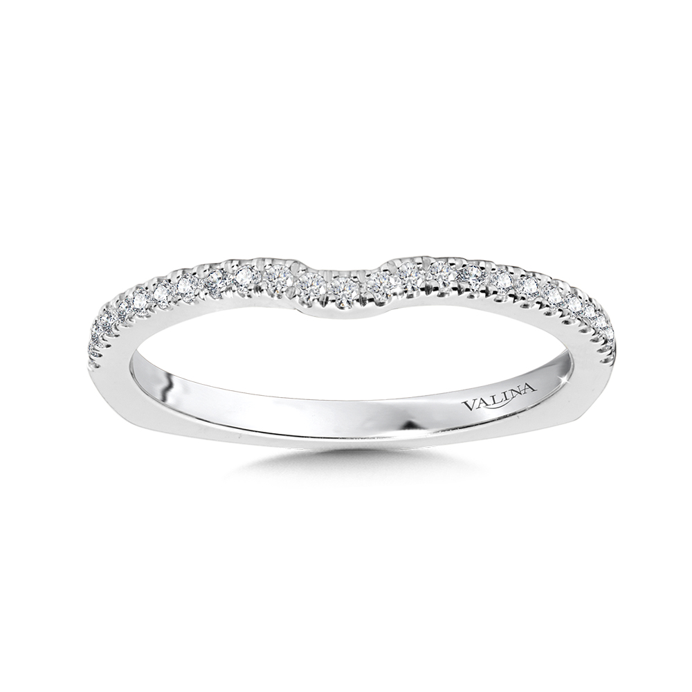 Valina Curved Diamond Wedding Band R1035BW - Gino's Jewelers