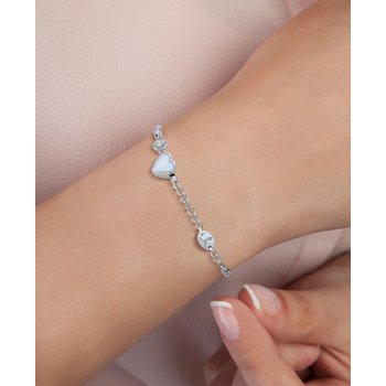 Rhodium Heart Bracelet With Child Logo Z124-LN4794
