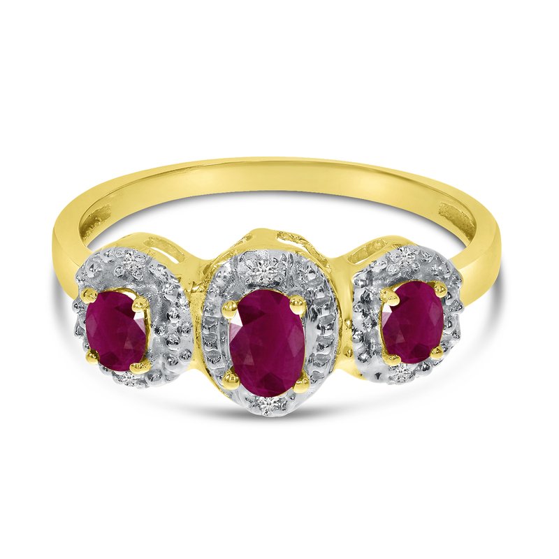 10k Yellow Gold 3 Stone Oval CZ Promise Ring Withround Accents Get Jini 2 Carat 3 Stone Oval Wedding Ring 10k Yellow Gold