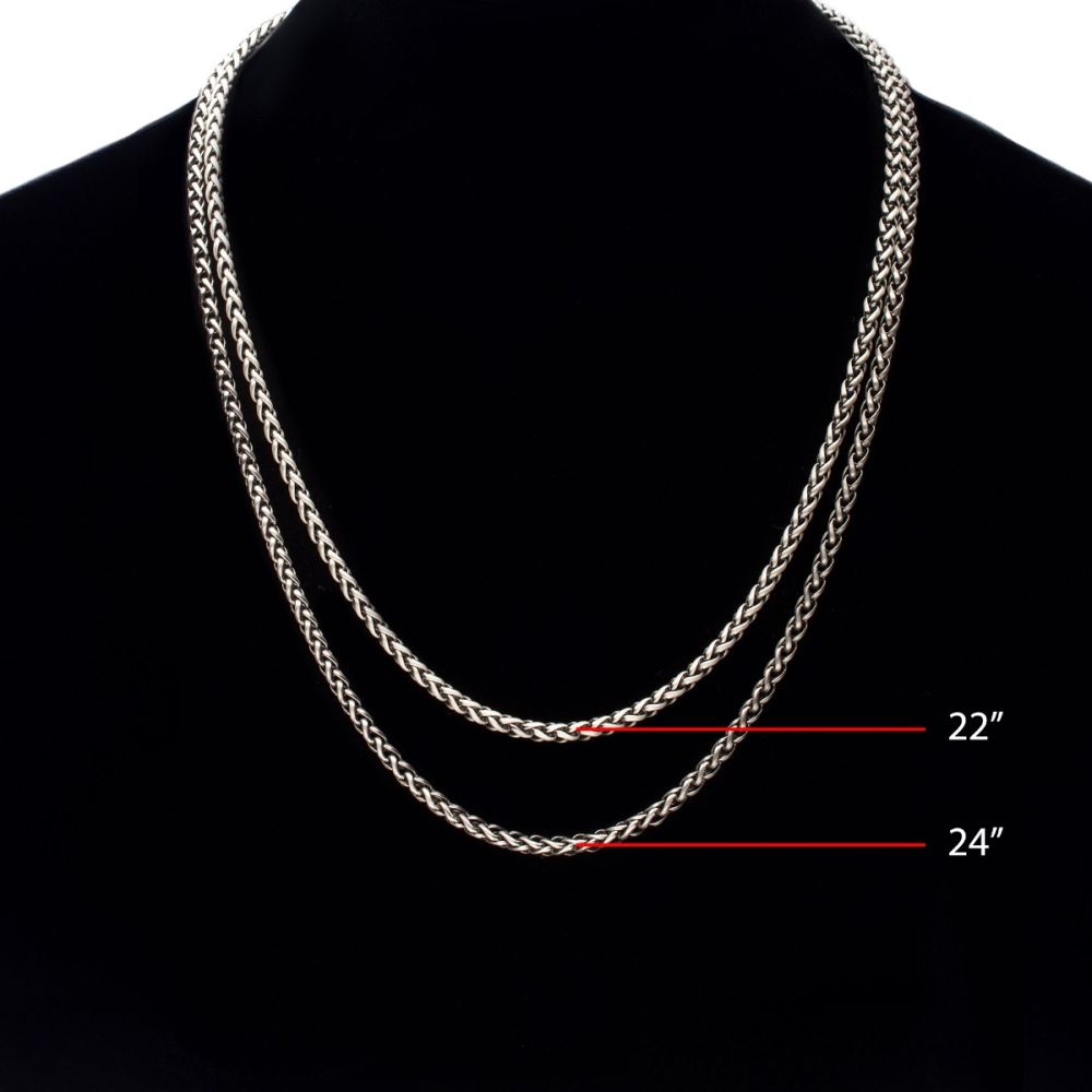 INOX Jewelry 4mm 925 Italy Silver Black Rhodium Plated Brushed