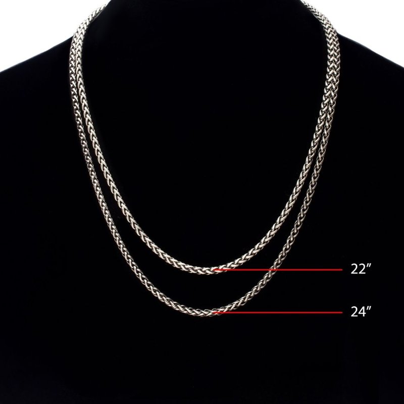 INOX Jewelry 4mm 925 Italy Silver Black Rhodium Plated Brushed