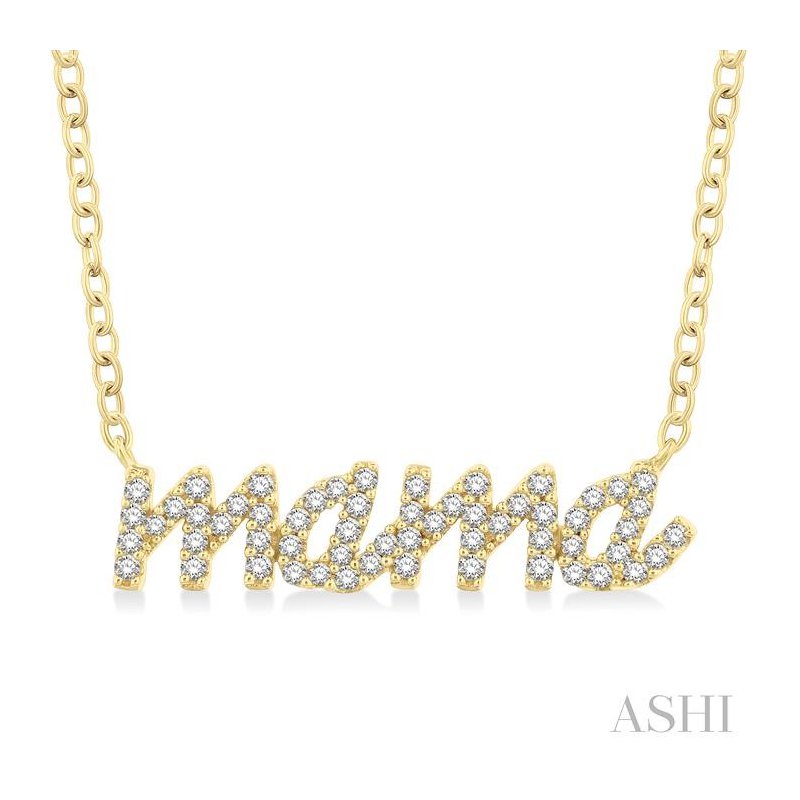 ASHI Script 'Mama' Diamond Name Necklace 996R7METSNKYG-MAMA