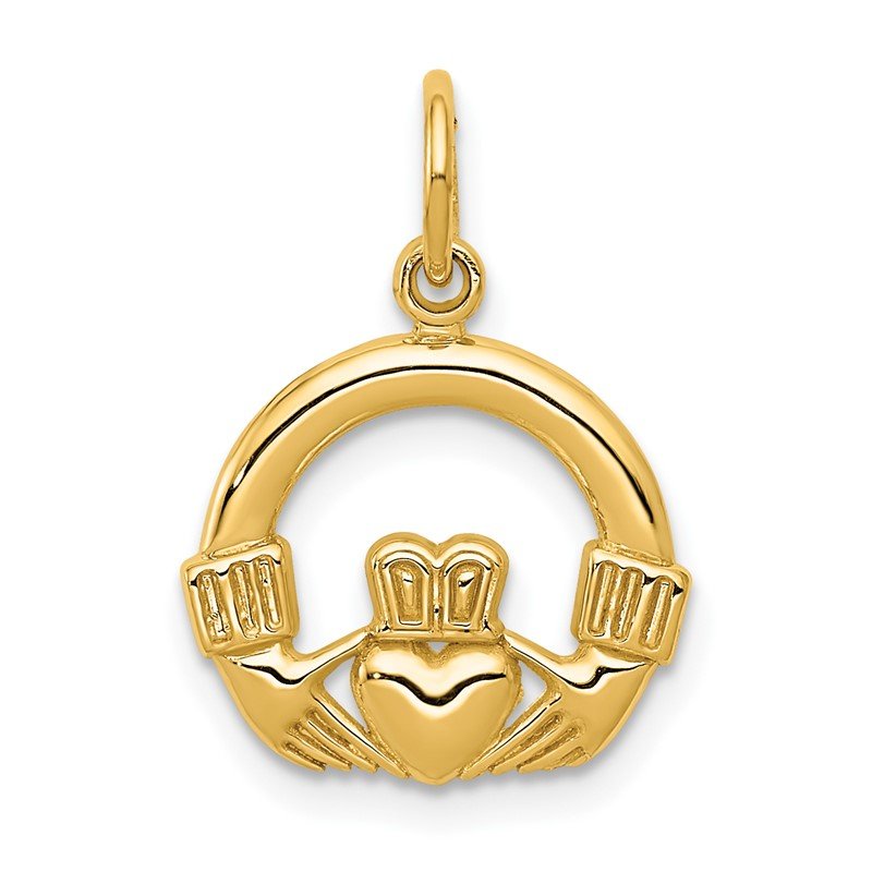 Chapado en Laton ゴールド　Mg23 Quality Gold 14k Claddagh Charm C379 - Walsh Jewelers
