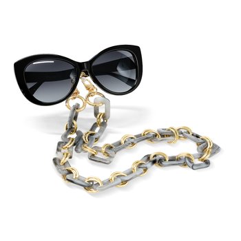 Flat Elongated Link Acrylic Chain CO00003