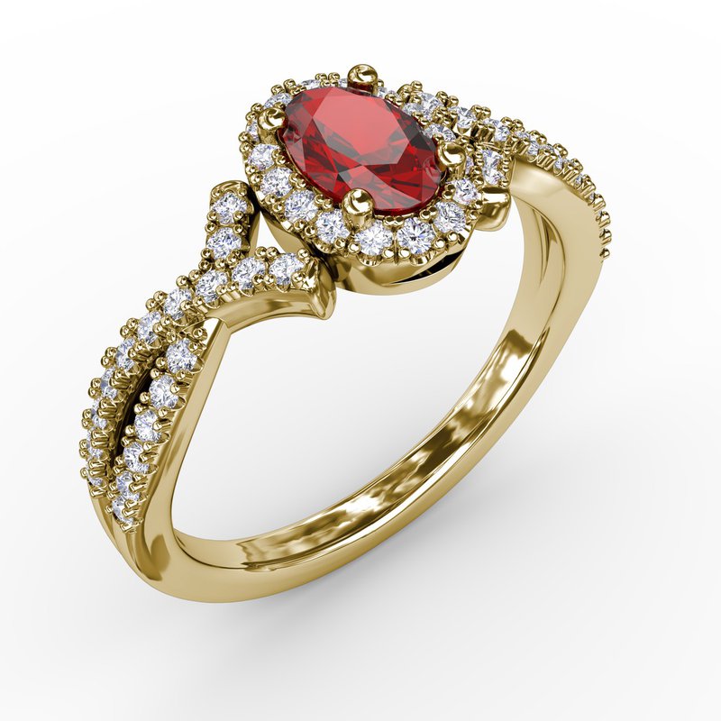 Ruby and Diamonds Gold Ring | Dunkin's Diamonds