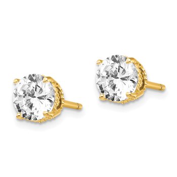 Cheryl M Sterling Silver 6.5mm Round Blue Spinel & CZ Stud Earrings Cheryl M Sterling Silver 6.5mm Round Blue Spinel & CZ Stud Earrings