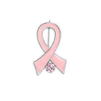 Crystal Pink Ribbon Breast Cancer Survivor Brooch PN-JBH80305