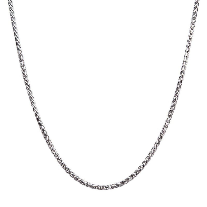 INOX Jewelry 4mm Steel Wheat Chain Necklace NSTC1404 - Delores