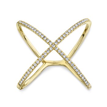 0.18CT 14K Y/G DIAMOND LADY'S "X" RING SC22003513