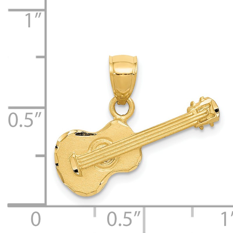 Fine Jewelry by JBD 14k Satin Diamond-cut Acoustic Guitar
