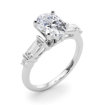 Rd & Sb Engagement Ring