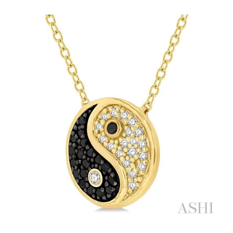 ASHI Yin Yang Petite Black Diamond Fashion Pendant