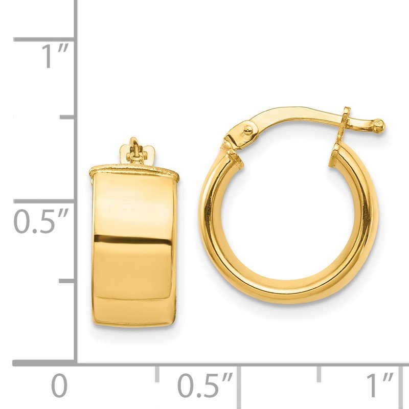 7mm 14k gold hoop earrings hotsell