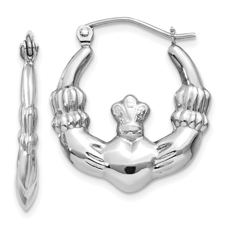 White Cubic Zirconia Rhodium Over Sterling Silver Dangle