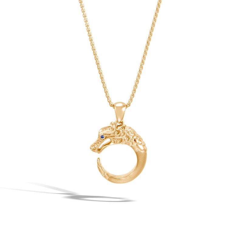 JOHN HARDY Legends Naga Pendant Necklace in Brushed 18K Gold 