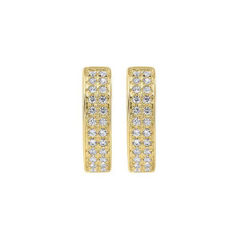 Gems One Diamond Double Row Hoop Earrings In 14k Yellow Gold 1 4ctw ER10497 4YD Gumer Co. Jewelry