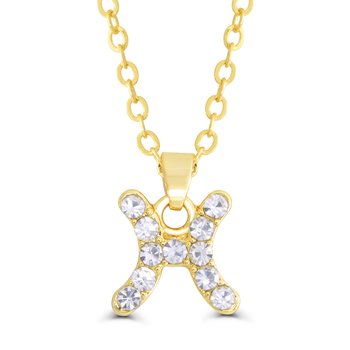 Goldtone Pisces Crystal Pendant Z124-LN4535