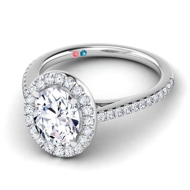 Smiling Rocks Lab Grown Diamond Halo Engagement Ring SRR-01227WHT