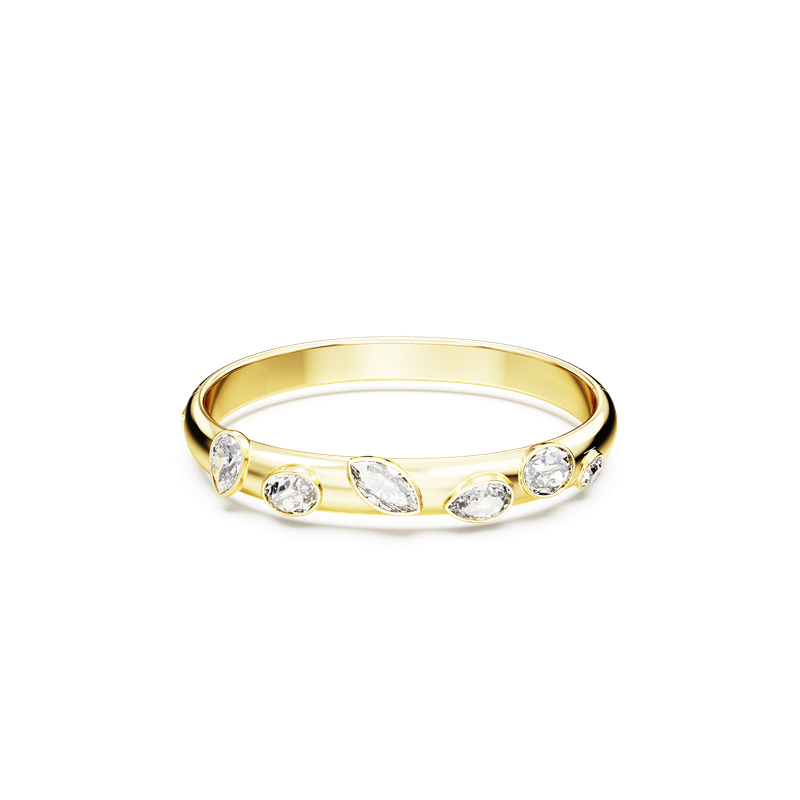 Swarovski Dextera bangle, Mixed cuts, White, Gold-tone