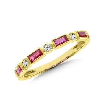 14K Yellow Gold Ruby and Diamond Ring CCR2536-Y