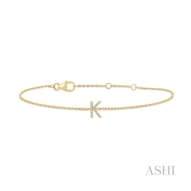 ASHI Block 'K' Initial Diamond Chain Bracelet 705A0BETSYG-K