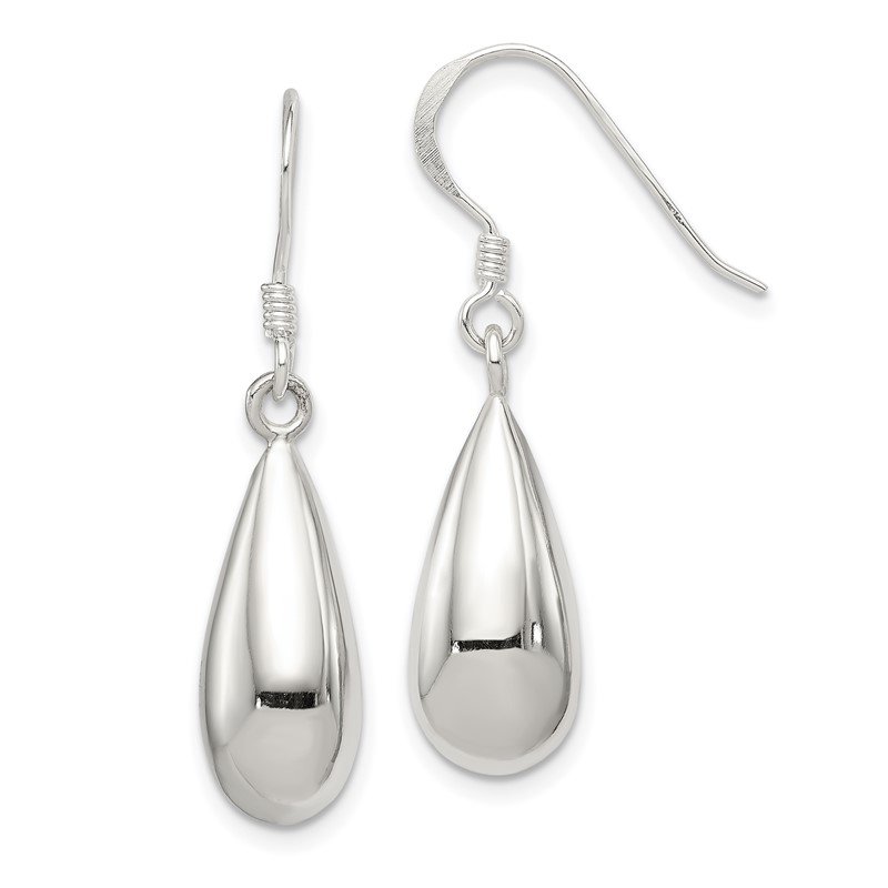 Etched Fine Silver Inverted Teardrop shops Earrings