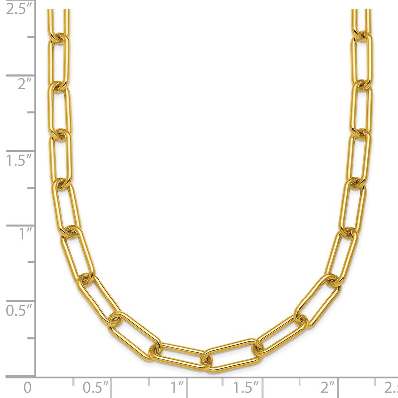 Italian Collection 14K Polished 4.8mm Solid Paperclip Link 34 Inch