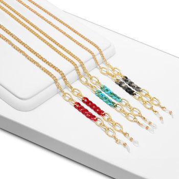 Goldtone Tone Cuban and Metal Link Eyewear Chain CO00015