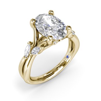 Vine-Inspired Oval Diamond Engagement Ring S4409