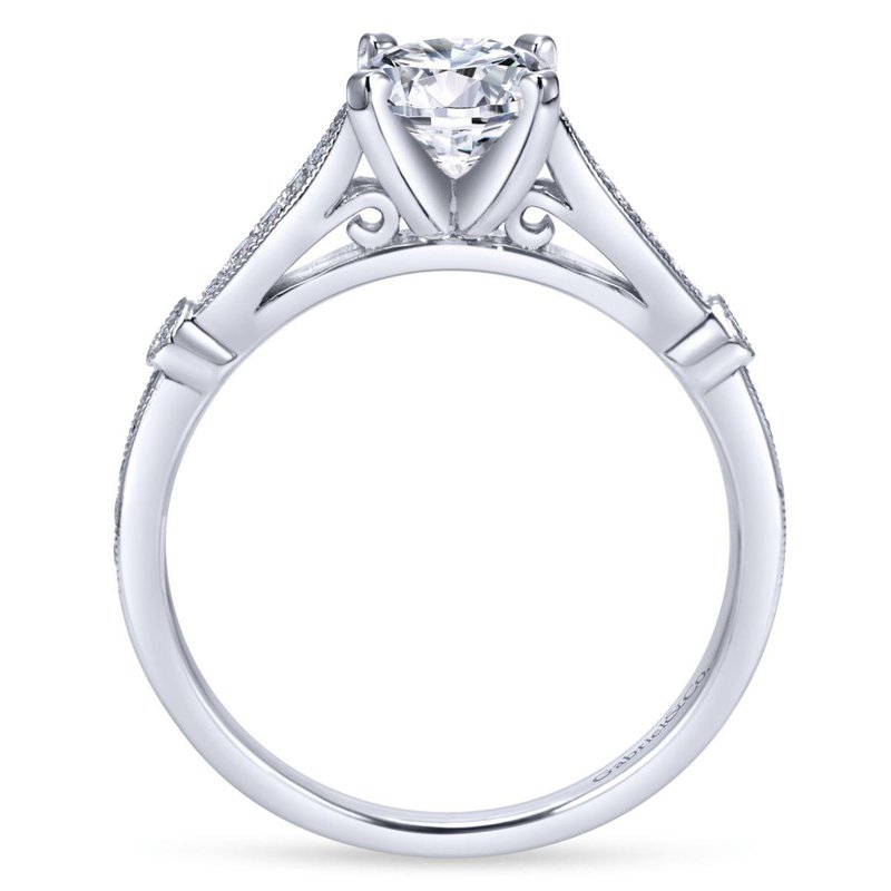 Gabriel & Co. 14K White Gold Round Diamond Engagement Ring