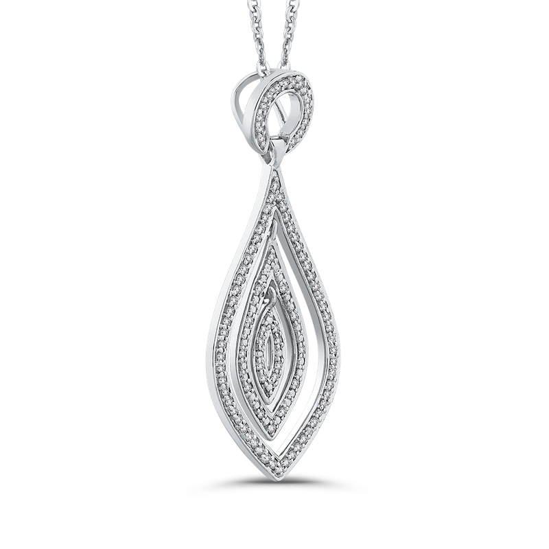 Essentials 10K White Gold 1/4 Ct Diamond Fashion Pendant