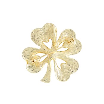 Goldtone 4-Leaf Multicolor Clover Brooch and Pendant Z124-LN4297