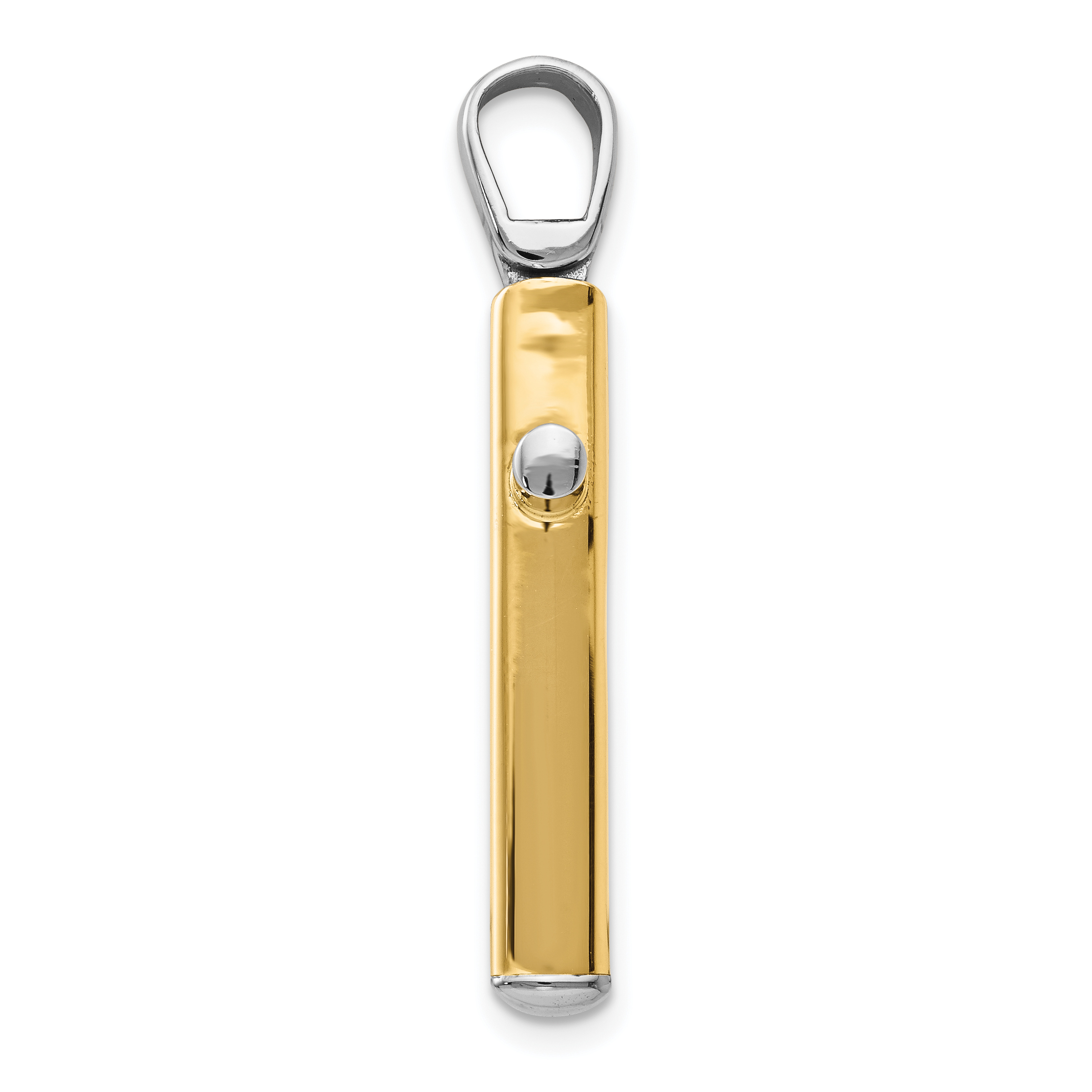 14K Two-tone Polished Cross Pendant LF866