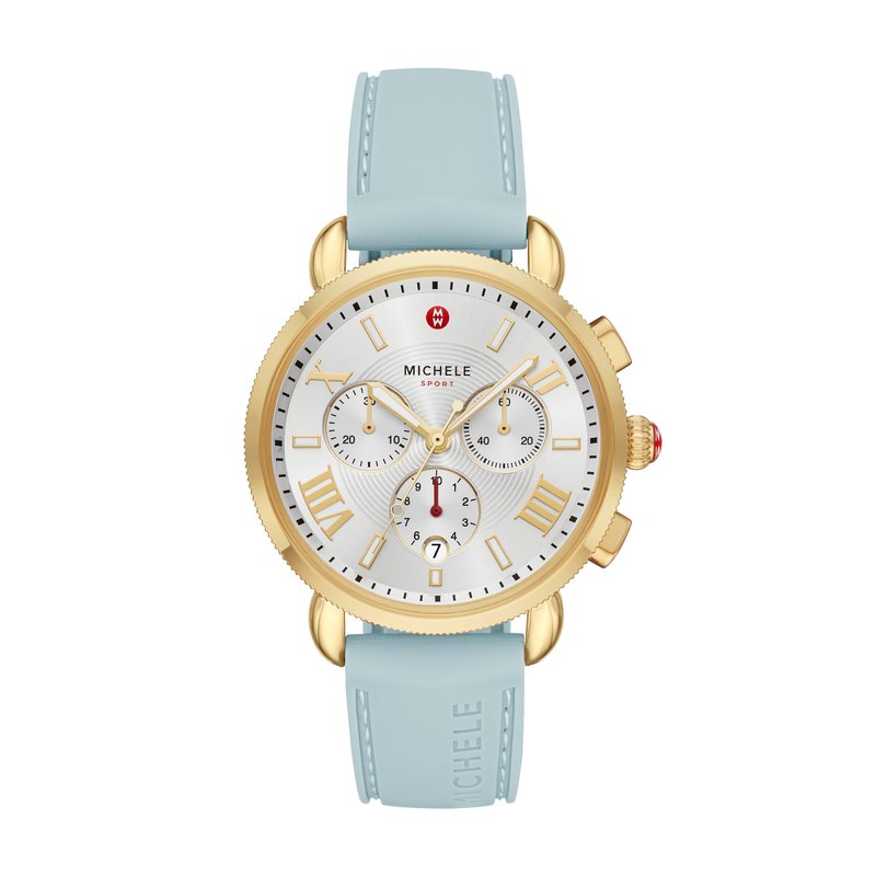 MICHELE Sport Sail Chronograph Seafoam Silicone Watch MWW01P000016 Joyce s Jewelry