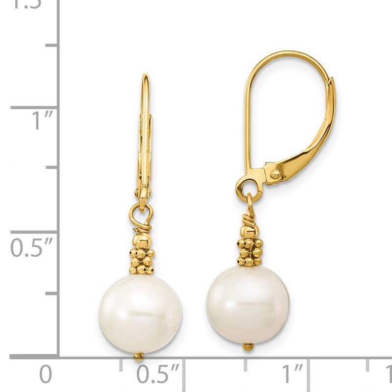 Deals 10k solid genuine pearl lever back earrings