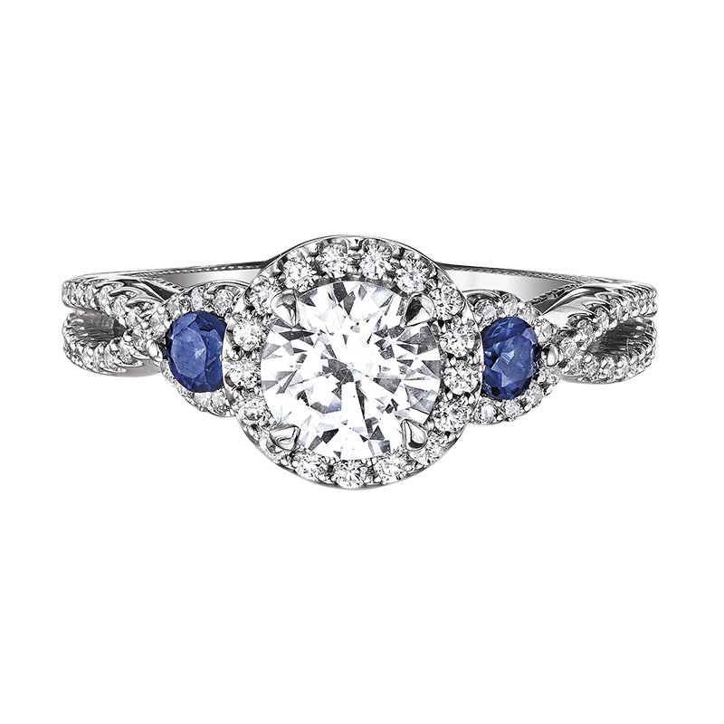 Love Story Diamonds Sapphire Accent Engagement Ring by Love Story